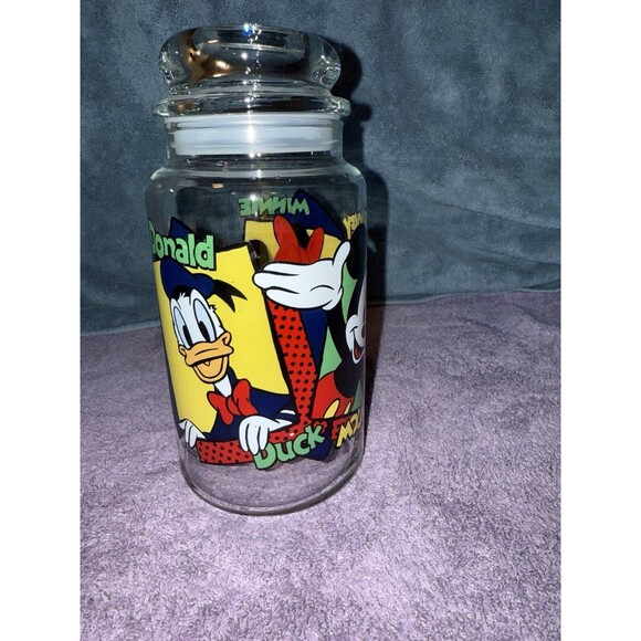 Disney 8.5” Jar Anchor Hocking Mickey Mouse And Friends Vintage Collectibles - Picture 4 of 7